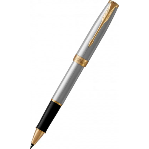 Parker Ручка-роллер Stainless Steel GT, черная