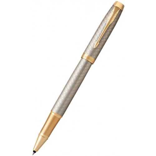 Parker Ручка-роллер Premium Warm Silver GT, черная