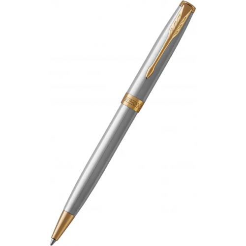 Parker Ручка шариковая автоматическая Sonnet Stainless Steel GT, черная