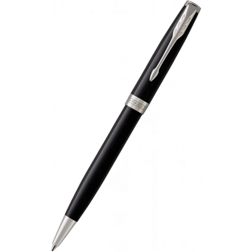 Parker Ручка шариковая автоматическая Sonnet Black Lacquer CT, черная