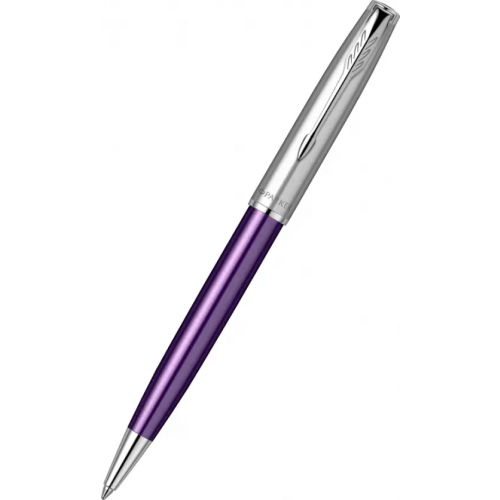 Parker Ручка шариковая автоматическая Sonnet Sand Blasted Violet CT, черная