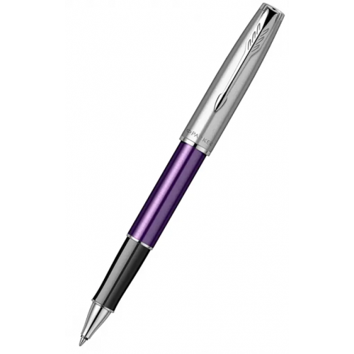 Parker Ручка-роллер Sand Blasted Violet SB CT, черная
