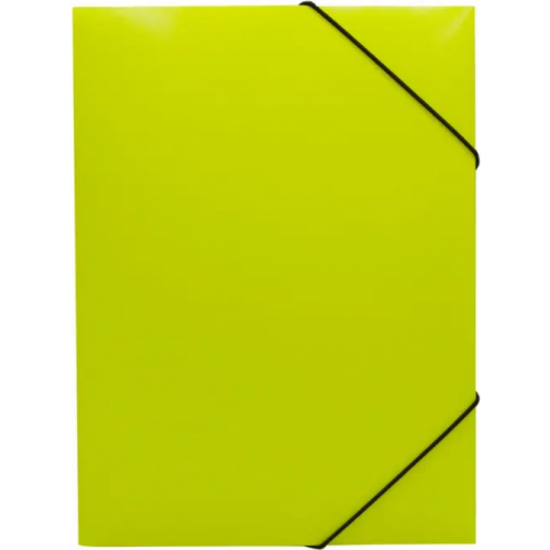 Бюрократ Папка на резинке Double Neon, А4, желтая