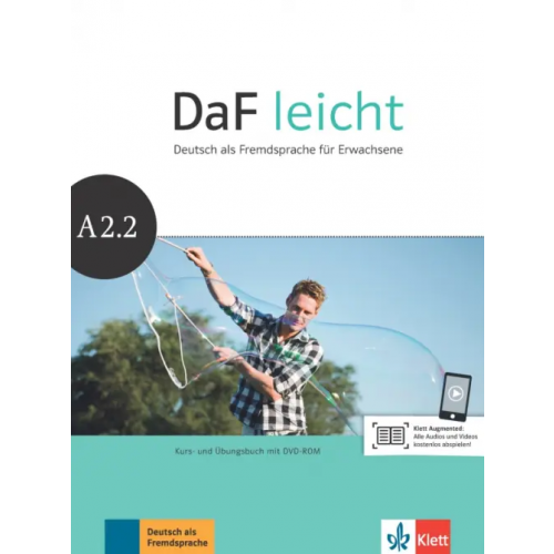 Klett DaF leicht A2.2. Deutsch als Fremdsprache für Erwachsene. Kurs- und Übungsbuch mit DVD-ROM Korner Elke, Jentges Sabine, Lundquist-Mod Angelika