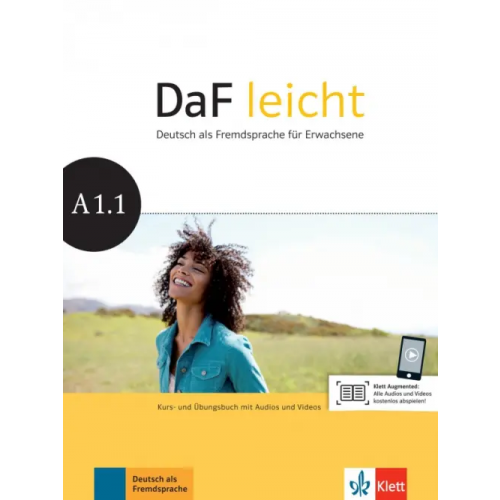 Klett DaF leicht A1.1. Deutsch als Fremdsprache für Erwachsene. Kurs- und Übungsbuch mit Audios und Videos Korner Elke, Jentges Sabine, Lundquist-Mod Angelika