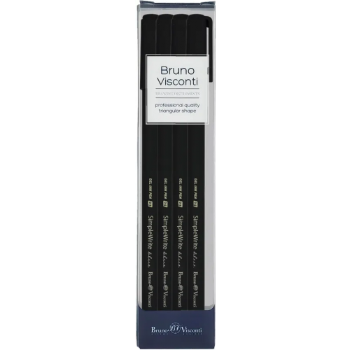 Bruno Visconti Набор гелевых ручек SimpleWrite. Black, синих, 4 штуки
