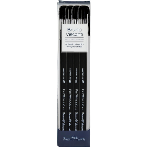 Bruno Visconti Набор шариковых ручек FirstWrite. Black, синих, 4 штуки