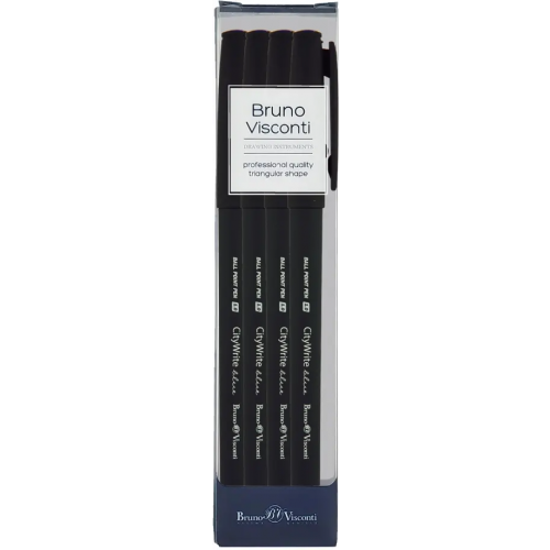 Bruno Visconti Набор шариковых ручек CityWrite. Black, синих, 4 штуки