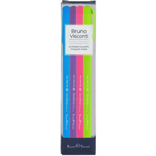 Bruno Visconti Набор шариковых ручек SlimWrite. Special, синих, 4 штуки