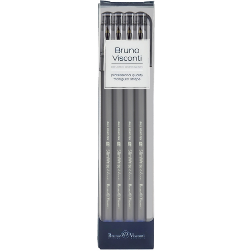Bruno Visconti Набор шариковых ручек SlimWrite. Ice, синих, 4 штуки