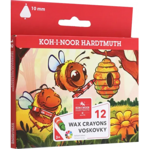 Koh-I-Noor Мелки восковые Пчелки, 12 цветов, треугольные