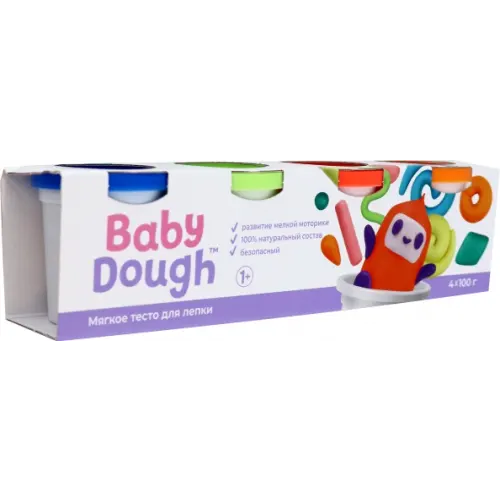 Волшебный мир Тесто для лепки Baby Dough, 4 цвета