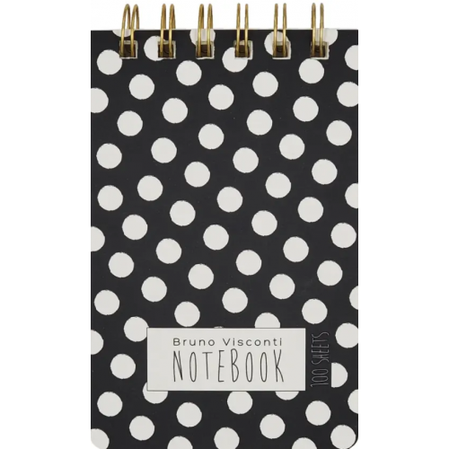 Bruno Visconti Блокнот Cute Journal. Black&White. Горошек, 100 листов, линейка, A6-