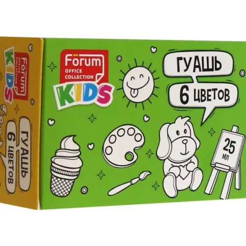 Forum Гуашь Kids, 6 цветов, 25 мл