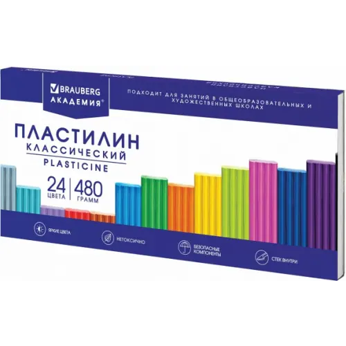 Brauberg Пластилин Академия классическая, 24 цвета
