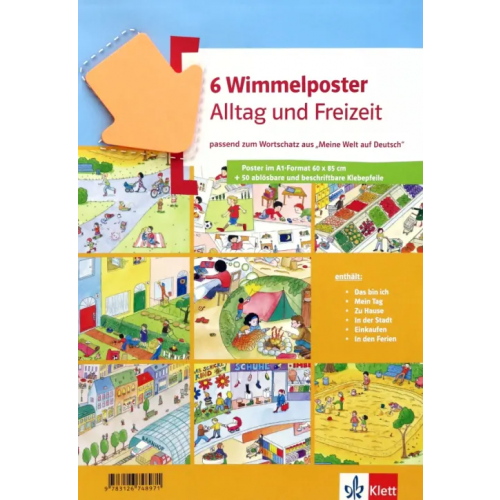 Klett Wimmelposter Alltag und Freizeit. passend zum Wortschatz aus Meine Welt auf Deutsch. 6 Poster