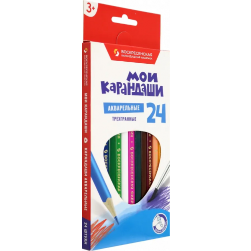 ВКФ Карандаши цветные акварельные Мои карандаши, 24 цвета