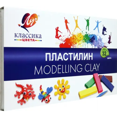 Луч Пластилин Классика со стеком, 32 цвета