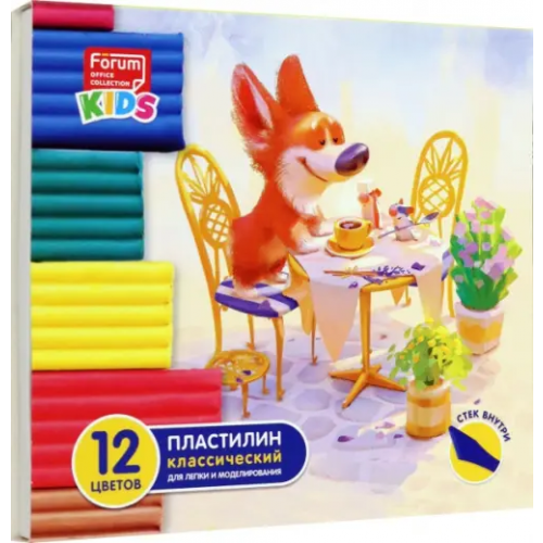Forum Пластилин со стеком Зверята, 12 цветов