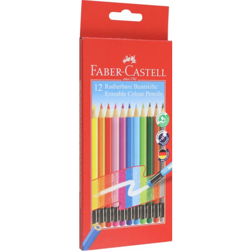 Faber-Castell Карандаши цветные с ластиком, 12 цветов