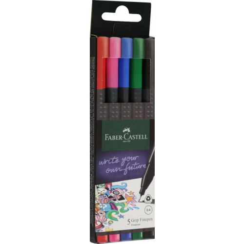 Faber-Castell Набор ручек капилярных Grip Finepen, 5 цветов, базовые цвета