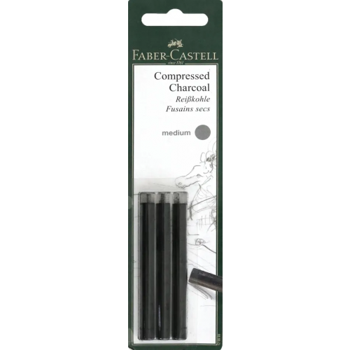 Faber-Castell Уголь пресованный PITT MONOCHROME, 3 штуки