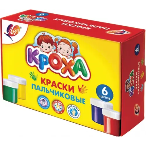 Луч Краски пальчиковые Кроха, 6 цветов