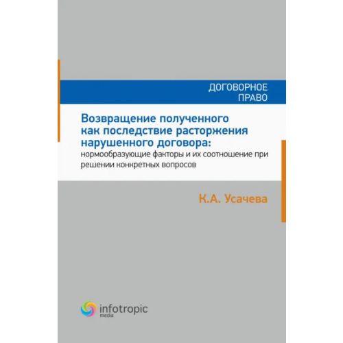 Инфотропик Возвращение полученного как последствие расторжения нарушенного договора Усачева Ксения Александровна