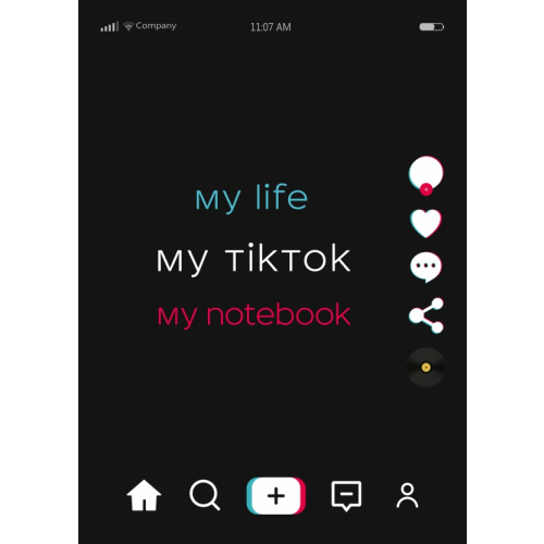 Бомбора Блокнот. My life, my TikTok, my notebook, А4, в точку