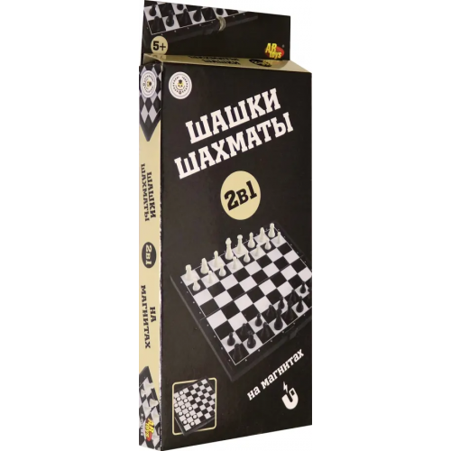 ABtoys Шахматы и шашки магнитные