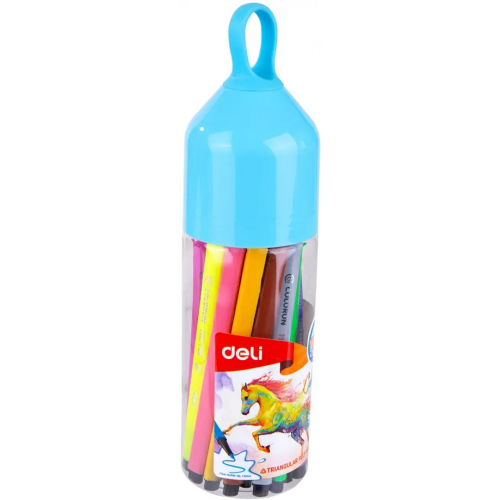 Фломастеры Deli "ColoRun", вентилируемые, смываемые, 24 цвета