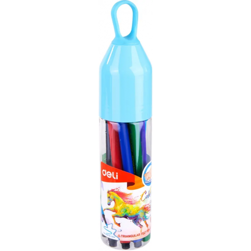 Фломастеры Deli "ColoRun", вентилируемые, смываемые, 12 цветов