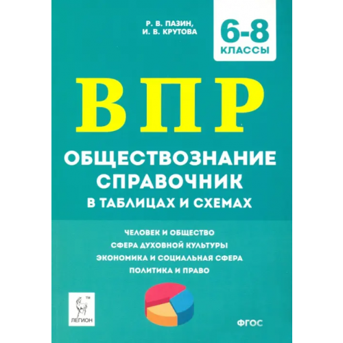 Легион ВПР Обществознание. 6-8 классы. Справочник в таблицах и схемах Пазин Роман Викторович, Крутова Ирина Владимировна