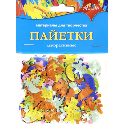 АппликА Материалы для творчества "Пайетки декоративные. Мишка и зонтик"