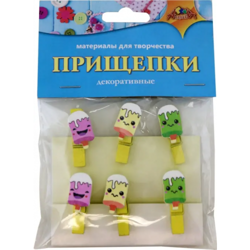 АппликА Материалы для творчества "Прищепки декоративные. Мороженое"