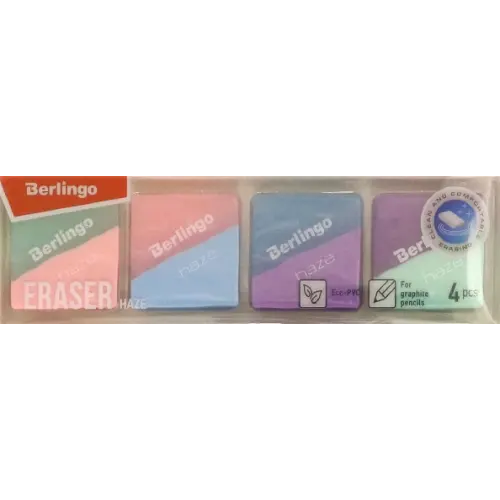 Berlingo Ластики Haze, 33x33x14 мм, 4 штуки