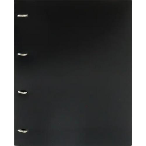 Папка на 4-х D-кольцах "Бюрократ. Black&White", цвет: черный, A4, арт. BW0840/4DBLCK