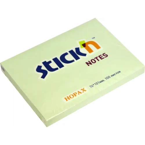 Stickn Блок самоклеящийся. Stick`n, 100 листов, пастель зеленый