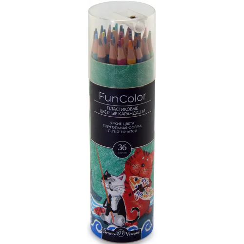 Bruno Visconti Карандаши цветные "Fun Color" (пластиковые), 36 цветов