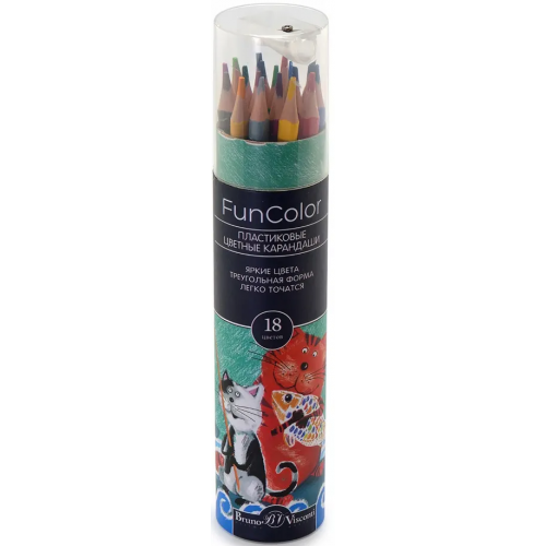 Bruno Visconti Карандаши цветные "Fun Color" (пластиковые), 18 цветов