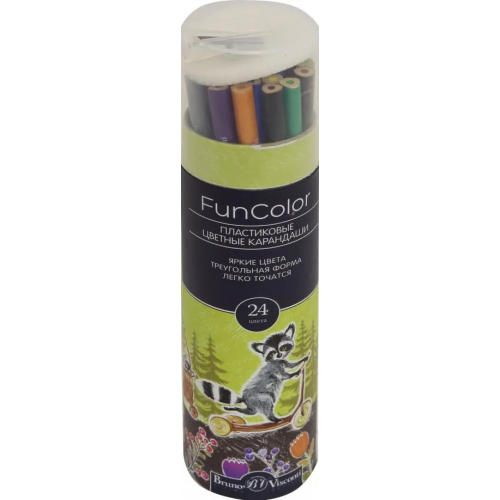 Bruno Visconti Карандаши цветные "Fun Color" (пластиковые), 24 цвета