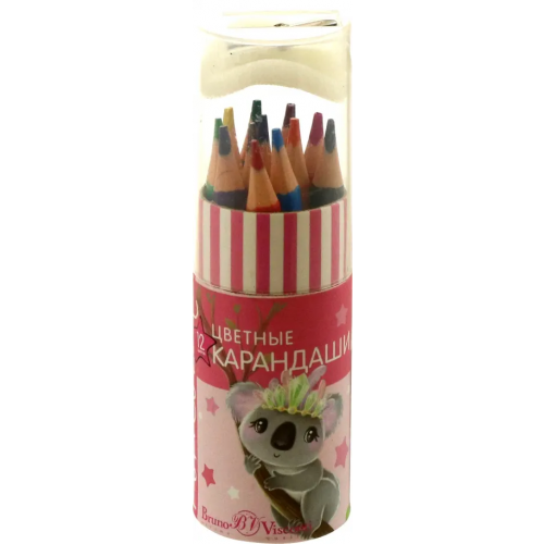Альт Карандаши цветные "Fun color", укороченные, 12 цветов