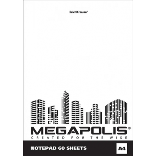 Erich Krause Блокнот Megapolis Blanc, А4, 60 листов