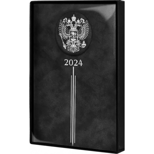 Феникс+ Ежедневник датированный на 2024 год Тиволи, черный, А5, 176 листов