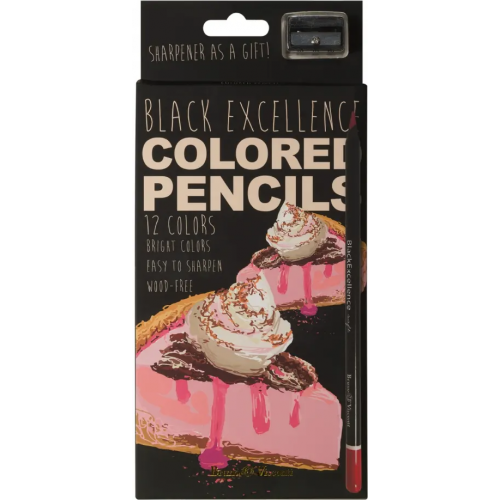 Bruno Visconti Карандаши цветные с точилкой Black Excellence, 12 цветов, в ассортименте