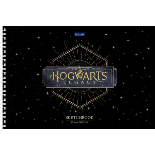 Хатбер Альбом для рисования SketchBook. Hogwarts Legacy, 20 листов, черная бумага