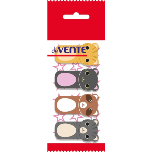 deVENTE Этикетки-закладки Кошки, 4 дизайна