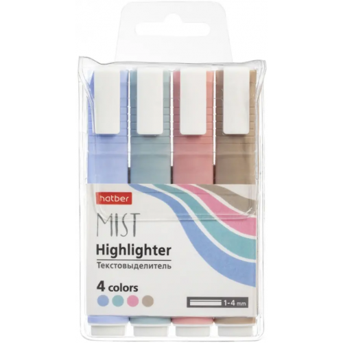 Хатбер Набор текстовыделителей Mist, 4 штуки