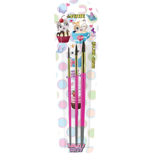 deVENTE Набор кистей Sweet Cats, пони, 3 шт