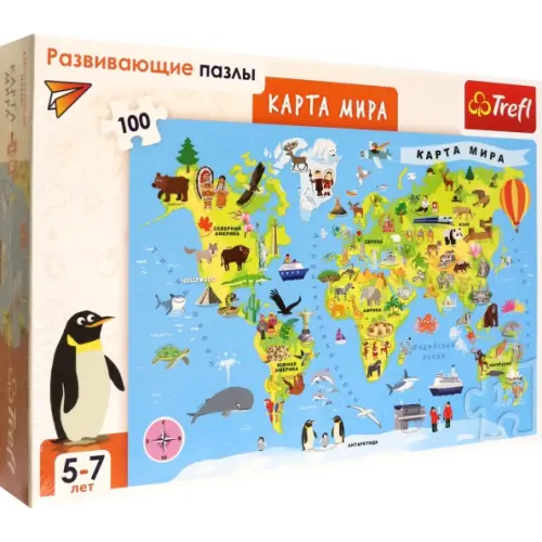 Trefl Пазлы развивающие Карта мира, 100 деталей